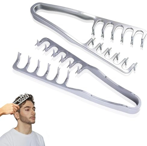 2 Pcs Texture Comb, Volumizing Hair Styling Tool for Men & Women, Wide-Tooth Texturizing Comb for Fluffy & Layered Hairstyles, Root Lift Tool for Natural Waves & Bangs