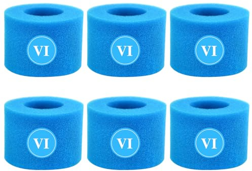 DIELOVEHUA 6 Stück Schwimmbad Filter Schwamm, Filterschwamm Typ VI, Schaumstoff Poolfilter, Wiederverwendbare Schwammfilter, Pool Filterschwamm, für Bestway, Lay-Z-Spa, Coleman SaluSpa 90352E 58323