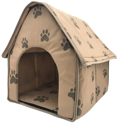 CATIEBYE Tragbares Faltbares Hundezelt aus Vliesstoff mit Kissen Stabile Struktur als Hundehütte für Kleine Hunde zum Mitnehmen und Draußen