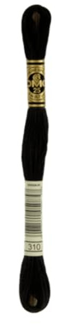 DMC Stranded Cotton Embroidery Thread 310 - per Skein