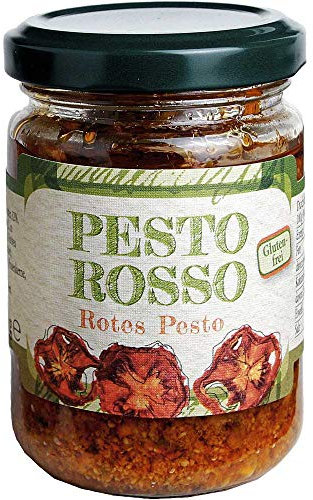 Pesto Rosso rotes Pesto mit Tomaten Vegetarisch Azienda Prodotti Genovese Italien 130g-Glas