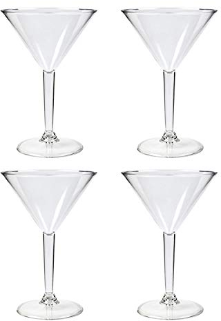 YöL Plastic Cocktail Porn Star Espresso Classic Dry Martini Glass (Set of 4)