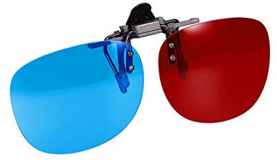 Anaglyph 3D Clip-On Glasses for 3D Movies Print TV Magazines Photos Red/Blue