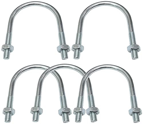 AERZETIX - C48540 - Satz von 5 U Bolzen und 10 muttern - bügelbolzen - bügelschraube M10-110x73mm - aus verzinktem kohlenstoffstahl - für rohrleitungen