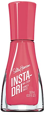 Sally Hansen Insta-Dri Nail Polish, Formula 3 in 1, Base, Colour and Top Coat, Quick-Drying, Precision Brush, 315 Fast And Fuchsia