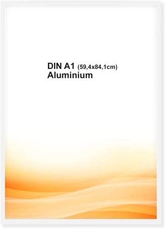 RAWWEST.BIS Cadre Photo DIN A1 59,4x84,1 cm en Aluminium blanc cadre decoration murale pour Affiche Poster Œuvre d'Art Photo Puzzle Verre Acrylique avec Filtre UV Fixation Verticale & Horizontale