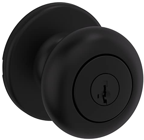 Kwikset 94002-950 Cove - Pomo de puerta, entrada, negro mate