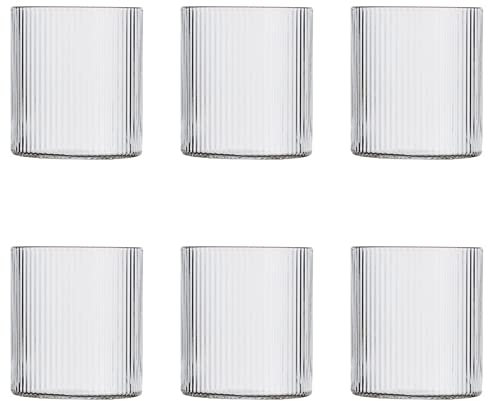 Transparent Beer Mug Japanese Juice Mug Whiskey Glass Wine Glass Ripple Coffee Mug Drink Mug Glass Mug Heat-Resistant Tea Cup,6 PCS,300ml