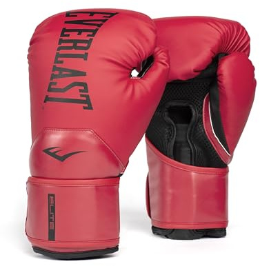 Everlast Elite 2 Boxing Gloves | Pro Training & Heavy Bag Gloves | Men & Women | Ventilated Palm | Multi-Layer Protection | Red, 12 oz