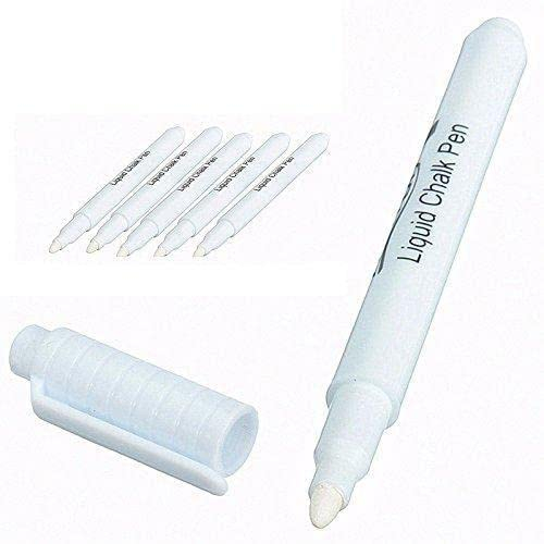 1 x weißer Flüssigkreide-Stift, Marker, Glas, Fenster, Kreidetafel, Tafel, Flüssigtinte, Stift, Fenster auf Kreidetafel, Weiß