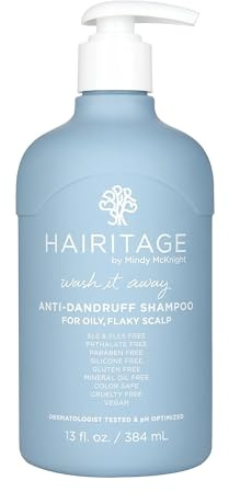 Hairitage Wash It Away Anti-Dandruff Shampoo - For Flaky, Itchy, Oily Scalp - Dandruff Shampoo Treatment - Eliminate Scalp Itching + Irritation + Flaking - 13 fl oz
