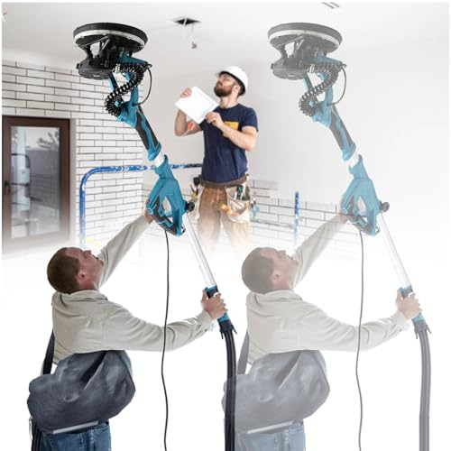 Eastnmythet Wandschleifer Langstielige, teleskopierbare automatische Vakuum-Deckenschleifmaschine, Wandschleifer mit Staubabsaugung,Drywall Sander