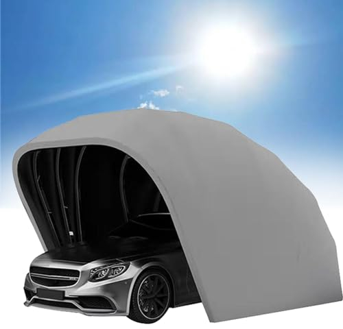 sjdoPulse Automarkise Für Den Außenbereich, Halbautomatischer Carport Aus Oxford-Stoff, Kältebeständige Garage Aus Edelstahl, Geschlossener Mobiler Carport