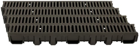 ScarMaxx 4m Canaletta scolo Acqua piovana C250 Altezza 115 mm - Griglia scolo Acqua piovana Set Completo 13 x 400 x 11,5 cm Griglia in ghisa