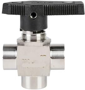 EOTVHTMT 1PCS 304 stainless steel high temperature ball valve 1/8 1/4 3/8 1/2 3/4 BSP NPT internal thread three-way L port ball valve(BSP,0.5 Inch)