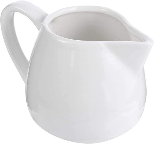 WZYYCV Cuencos Salsas Crema de cerámica con asa, Crema de cerámica Blanca Pura clásica con asa, Jarra pequeña para Crema de Leche y café Salsera térmica