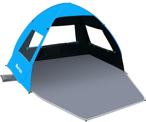 Gorich Easy Pop Up Beach Tent for 3-4 Person, UPF 50+ UV Protection Beach Umbrella Sun Shelter, Portable Lightweight Shade with Easy Foldable & Instant Setup