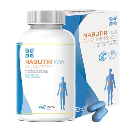 Vimpharma Nabutir 1000 Butirrato di Sodio – Integratore per il Benessere Intestinale – 100 compresse – Alta Efficacia e Concentrazione – Formato Convenienza – Made in Italy