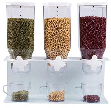 Dispensador de Cereales Dispensador de Cereales montado en la Pared Contenedor de Almacenamiento de Alimentos Tarro de Cereales Contenedor Sellado de plástico Dispensador de Avena Tarro Sellado