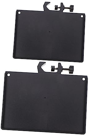 DOITOOL 2pcs Universal Adjustable Microphone Clamp Trays with Higher Edges Design and Multifunctional Plastic and Stainless Steel Storage Holders for Live Broadcast and Studio Use
