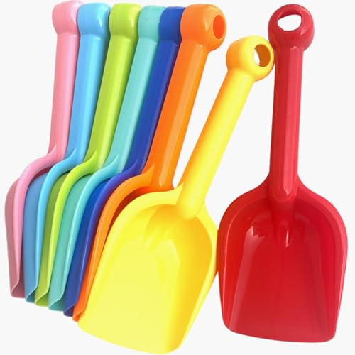 Pale da spiaggia per bambini, confezione da 8 pezzi, in plastica resistente, per scavare e scavare, per bambini, adulti e bambini, in plastica resistente, accessori per la neve