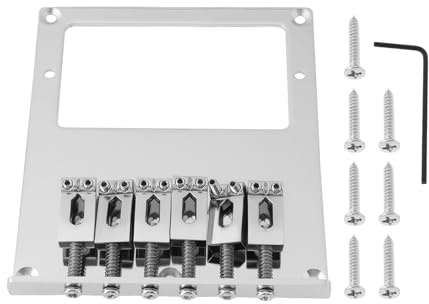 Briny River Gitarrenbrücke, 101 x 89 mm, kompatibel mit Telecaster-Gitarre, Silber-Chrom