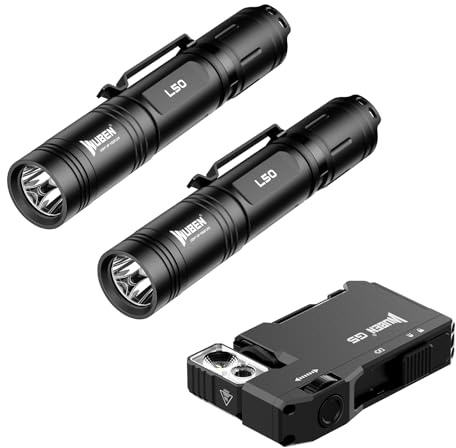 WUBEN L50 LED Flashlight Rechargeable, 1200 High Lumens Flash Light Bundle G5 Rechargeable EDC Flashlight, 400 Lumens Dual Light Sources Mini Flashlight