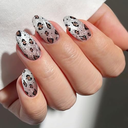 JMEOWIO Nagelfolie UV Härtend Leopardenmuster UV Gel Nail Strips Nagelsticker Nagelaufkleber Nail Art Dekoration Nageldesign Zubehör