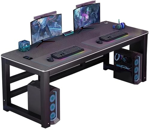 ZKBDBWTR Bureau Gamer Ergonomique, Grand Format, avec Texture en Fibre de Carbone, Bureau Angle Gamer pour la Maison, Le Bureau et la Chambre(80cm/31.4in)