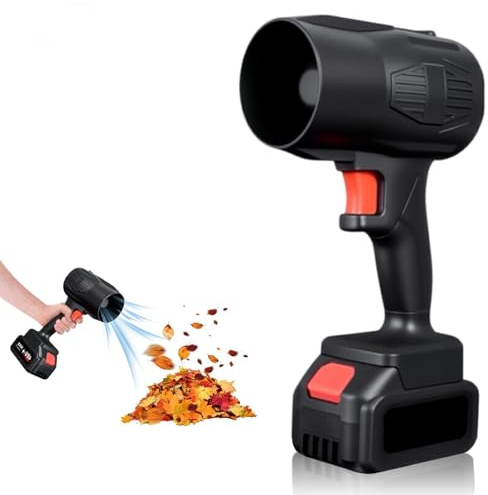 LORESJOY Soplador de Hojas Inalámbrico, Sopladores de Hojas, Turbo Leaf Blower, Brushless, Motor de 35000 RPM Ligero y Portátil Ideal para Coche, Jardín, Patio, Nieve y Camping
