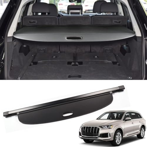 Cache Bagages pour Audi Q7 2016-2022 RéTractable ÉTagèRe ArrièRe Coffre Bouclier de sécurité Tablette Panneau Soleil Couverture Cargaison