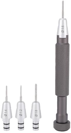 Luocute Uhren-Reparatur-Schraubendreher-Set, Professionelles T-Griff-Edelstahl-Schraubendreher-Set für Uhrmacher, Rutschfester, Verdickter Griff, 3 Ersatz-Bits, Uhren
