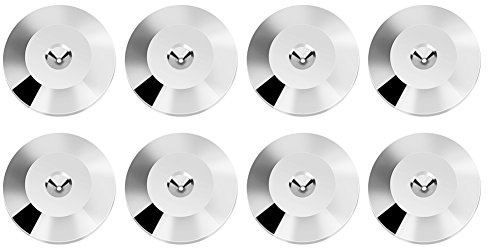 Universal de Cobre Altavoz Espigas Almohadillas Base Choque Almohadilla Aislamiento Pies Base Cono Esteras Disco de Piso,8 Piezas 25 x 4 mm[Silver]