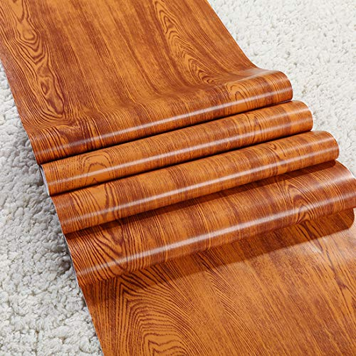 GLOW4U Faux Oak Wood Grain Contact Paper for Cabinets Countertops Decorative Self Adhesive Vinyl Film Laminate Shelf Drawer Liner 17.7x117 Inches