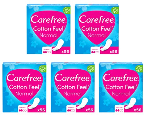 Carefree Slipeinlage Cotton Feel Normal ohne Duft 100 Prozent atmungsaktive Slipeinlagen, 56 St
