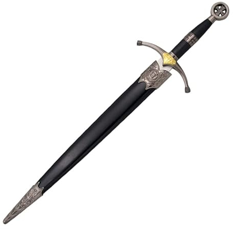 Daga Medieval Cruzados 10093 | Cuchillo-puñal templario histórico de coleccionista con Vaina. Colección de artículos Antiguos…
