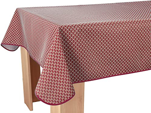 Tischdecke Fleckabweisende Pfau Bordeaux - Rechteckig 150 x 240 cm