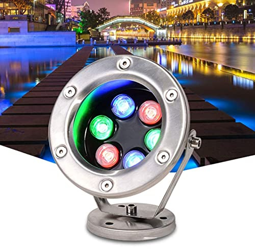 Lumière LED Submersible - Spot Encastrable Exterieur - Lumière Sous-marine LED - Éclairage Sous-marin En Acier Inoxydable 24 V - Projecteur De Jardin Étanche IP68 - Pour Bassin, Fontaine(Warm Light,6W
