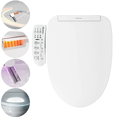 BidetMate 3000 Series - Electric Heated Bidet Smart Toilet Seat with Unlimited Warm Water, Side Control Panel and Adjustable Hot Air Dryer - Self Cleaning
