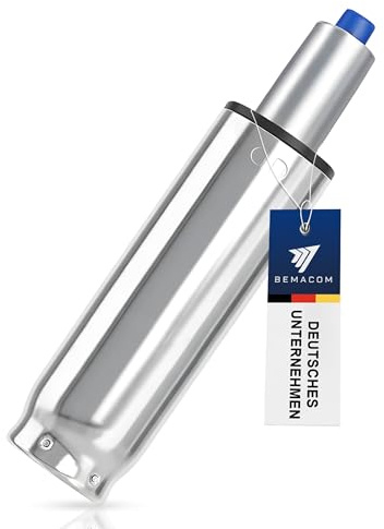 Bemacom Gasdruckfeder Bürostuhl Gasdruckdämpfer belastbar bis 200kg - Druckfeder Gasfeder Gaslift für Bürostuhl, Drehstuhl, Hocker, Barhocker, Chefsessel - 290-690mm Länge (430 mm Gesamtlänge Chrom)