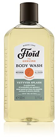 Floïd Body Wash Vetyver Splash (500 ml), Bagnoschiuma uomo nutriente e idratante, Docciaschiuma purificante che non secca la pelle, Bagnodoccia dalla profumazione intensa e decisa