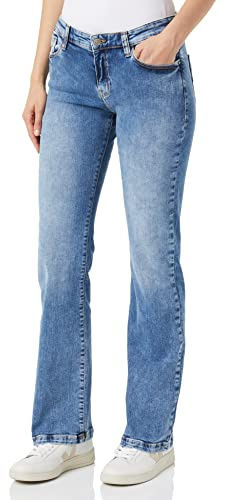 Cross Jeans Damen Jeans Lauren - Bootcut - Blau - Medium Blue Denim W25-W34, Größe:28W / 32L, Farbvariante:Medium Blue 020