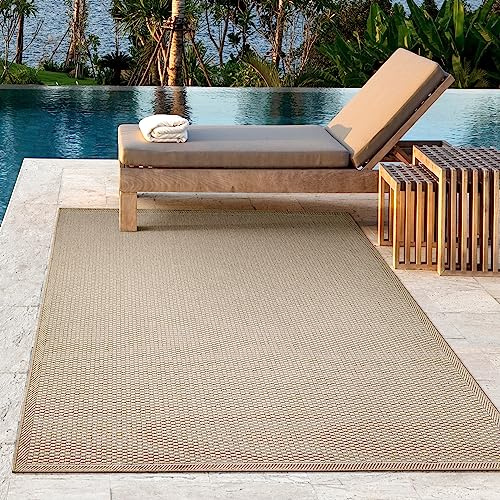 the carpet Toulouse - In- und Outdoor Teppich für Wohnzimmer und Küche - Pflegeleicht, Wasserabweisend, Robust und Strapazierfähig, Beige, 160 x 220 cm