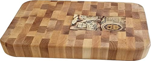 MAYSTERNYA Rechteckiges Holzschneidebrett – 32,5 x 36,5 x 4,5 cm – Gastronomiequalität – Hackklotzholz – dickes Schneidebrett – Geschenk – Schneidepfannen – Geschenk – leicht zu pflegen – Braun