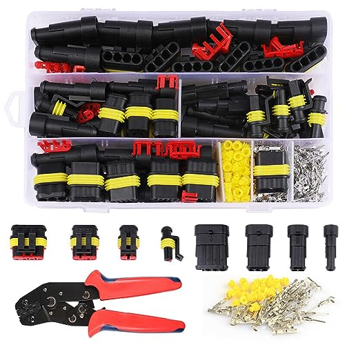 Connettore Auto Impermeabile Connettori Elettrici: YIDM 352 PCS 6 pin Impermeabile Connettore Elettrico de ll'automobile, Connettori per Cavi Elettrici, Connettore Auto Impermeabile + Pinza Crimper