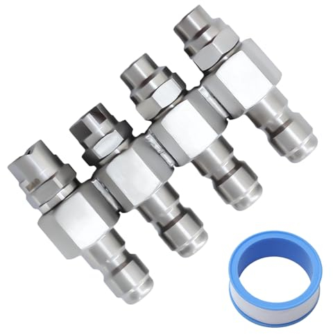 Haishine Embouts Pulvérisation Haute Pression pour Nettoyeur Haute Pression Kit Connexion Filetée 1/4'' Acier Inoxydable Buse Lavage 0-25 Degrés Angle de Pulvérisation avec Courroie Matière Première