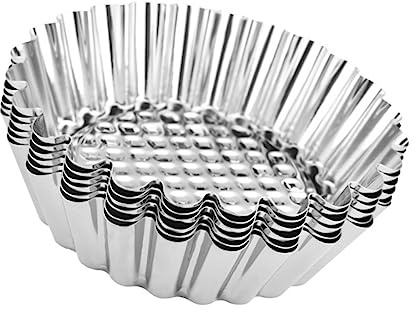 MAGICLULU Stainless Steel Egg Tart Molds and Flower Tart Mold Set, 16pcs Metal Tartlet Cups for DIY Baking, Reusable Nonstick Bakeware Suitable for Home and Professional Tartlet Making