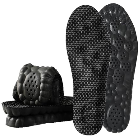 Memory Foam Insoles, Cuttable Anti-Fatigue Pain Relief Massage Insert, Cushion Replacement Soles for Trainers Sneakers Sports Shoes Work Boots for Men & Women(UK7-UK9.5)
