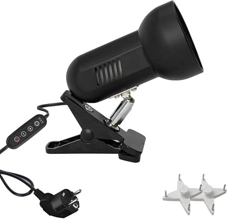 FSLiving Modern Klemmleuchte, Einstellbar Clip auf Schreibtisch Leselampe, Clamp Nachttischlampe mit Flexarm, 1x E27 Fassung max. 60 Watt für Schreibtisch, Nachttisch, Regal - Weiß TD0470