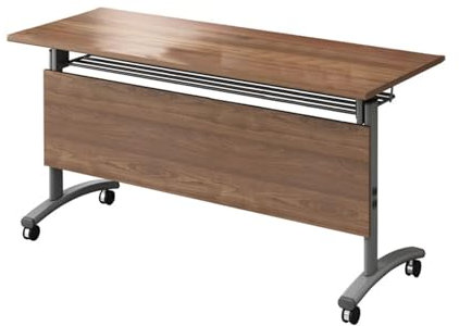 (en:Faltbarer mobiler Trainingstisch mit Aufbewahrungsschicht und Schallplatte für Büro/Klassenzimmer, faltbarer Besprechungstisch mit Fixierern, platzsparendes Design, 160 x 50 x 74,9 cm)